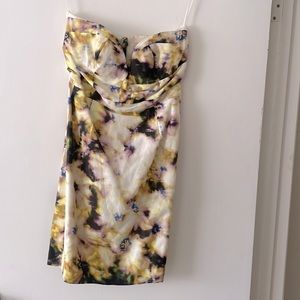 J Crew Watercolor strapless party dress